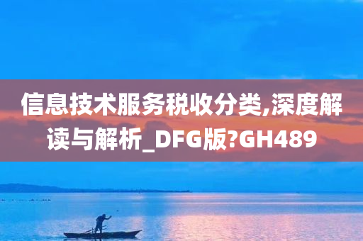 信息技术服务税收分类,深度解读与解析_DFG版?GH489