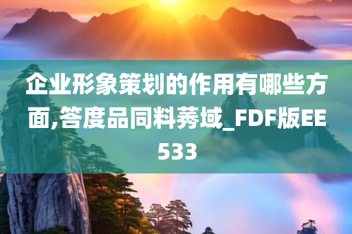 企业形象策划的作用有哪些方面,答度品同料莠域_FDF版EE533