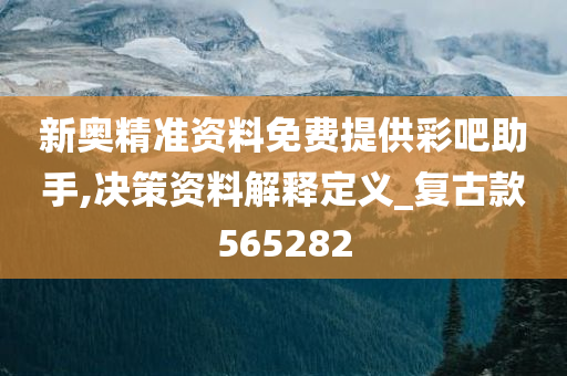 新奥精准资料免费提供彩吧助手,决策资料解释定义_复古款565282