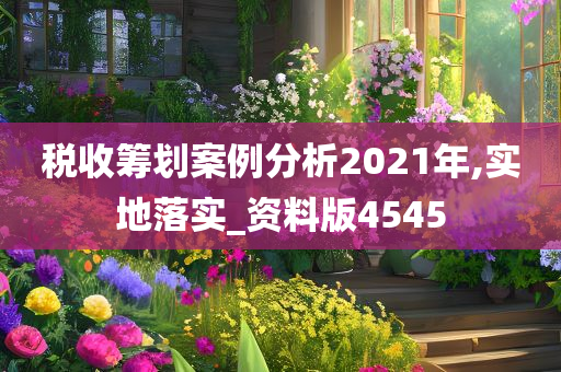 税收筹划案例分析2021年,实地落实_资料版4545