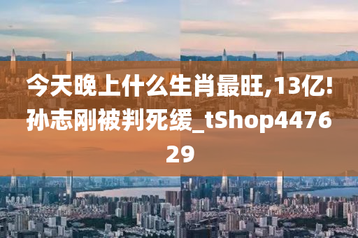 今天晚上什么生肖最旺,13亿!孙志刚被判死缓_tShop447629