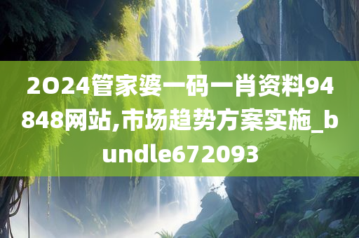 2O24管家婆一码一肖资料94848网站,市场趋势方案实施_bundle672093