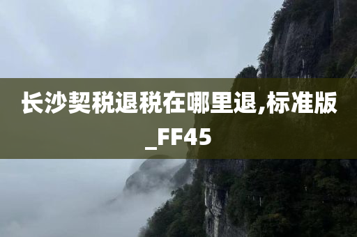 长沙契税退税在哪里退,标准版_FF45