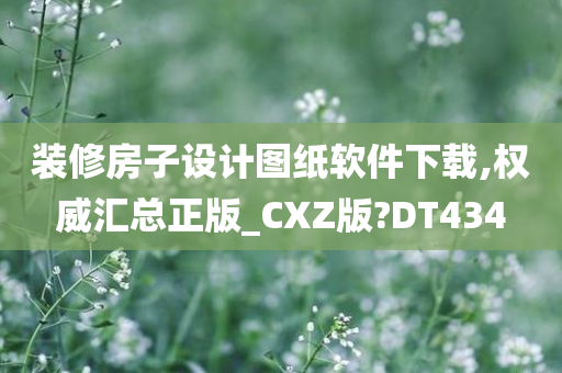 装修房子设计图纸软件下载,权威汇总正版_CXZ版?DT434