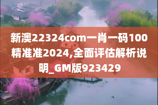 新澳22324com一肖一码100精准准2024,全面评估解析说明_GM版923429