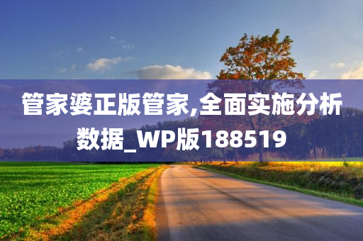 管家婆正版管家,全面实施分析数据_WP版188519