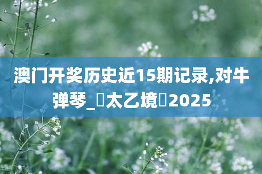 澳门开奖历史近15期记录,对牛弹琴_‌太乙境‌2025