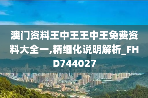 澳门资料王中王王中王免费资料大全一,精细化说明解析_FHD744027