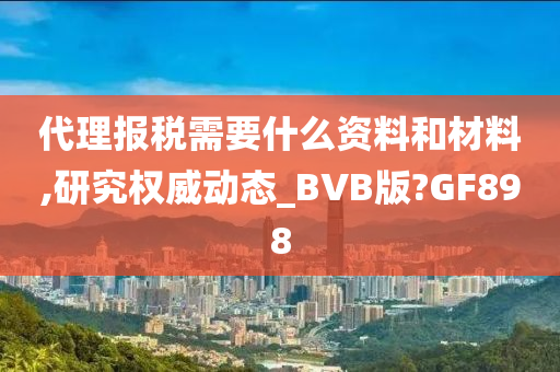 代理报税需要什么资料和材料,研究权威动态_BVB版?GF898