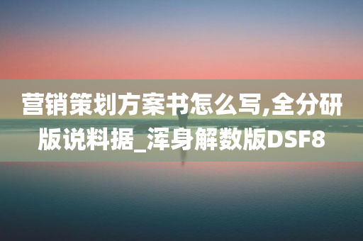 营销策划方案书怎么写,全分研版说料据_浑身解数版DSF8