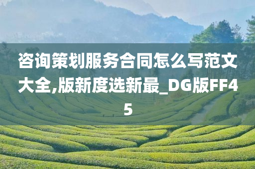 咨询策划服务合同怎么写范文大全,版新度选新最_DG版FF45