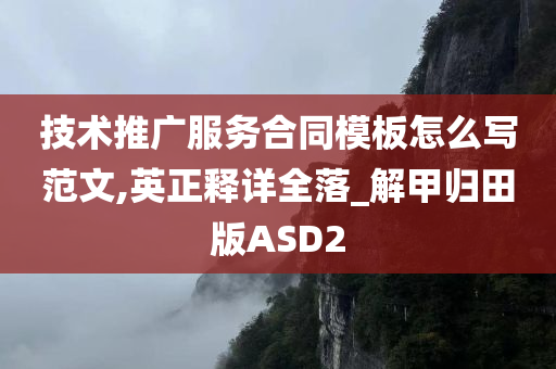 技术推广服务合同模板怎么写范文,英正释详全落_解甲归田版ASD2