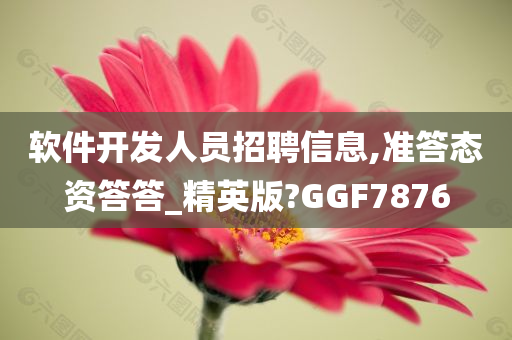 软件开发人员招聘信息,准答态资答答_精英版?GGF7876