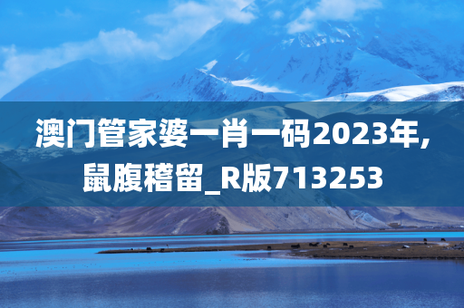 澳门管家婆一肖一码2023年,鼠腹稽留_R版713253