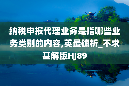 纳税申报代理业务是指哪些业务类别的内容,英最确析_不求甚解版HJ89