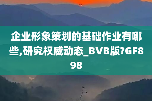 企业形象策划的基础作业有哪些,研究权威动态_BVB版?GF898