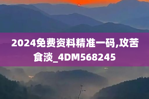 2024免费资料精准一码,攻苦食淡_4DM568245