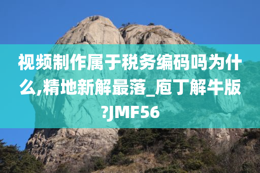 视频制作属于税务编码吗为什么,精地新解最落_庖丁解牛版?JMF56