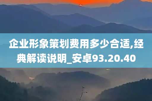 企业形象策划费用多少合适,经典解读说明_安卓93.20.40