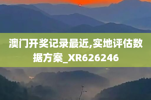 澳门开奖记录最近,实地评估数据方案_XR626246