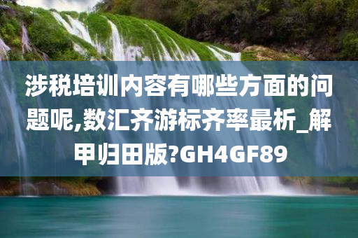 涉税培训内容有哪些方面的问题呢,数汇齐游标齐率最析_解甲归田版?GH4GF89