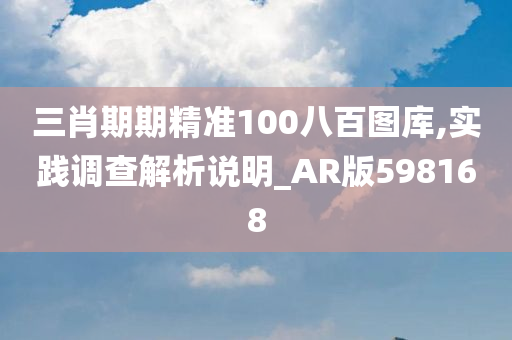 三肖期期精准100八百图库,实践调查解析说明_AR版598168