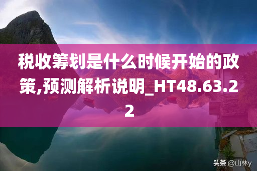 税收筹划是什么时候开始的政策,预测解析说明_HT48.63.22