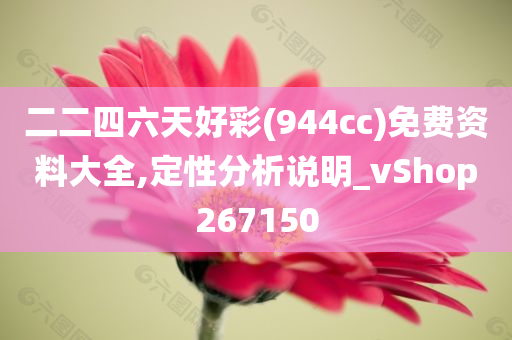 二二四六天好彩(944cc)免费资料大全,定性分析说明_vShop267150