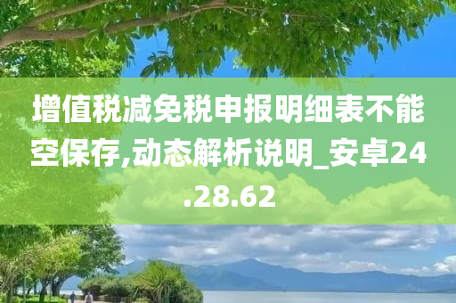 增值税减免税申报明细表不能空保存,动态解析说明_安卓24.28.62