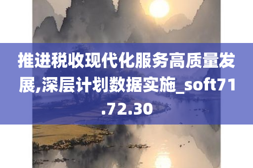 推进税收现代化服务高质量发展,深层计划数据实施_soft71.72.30