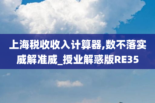 上海税收收入计算器,数不落实威解准威_授业解惑版RE35