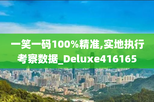 一笑一码100%精准,实地执行考察数据_Deluxe416165