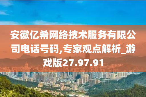 安徽亿希网络技术服务有限公司电话号码,专家观点解析_游戏版27.97.91