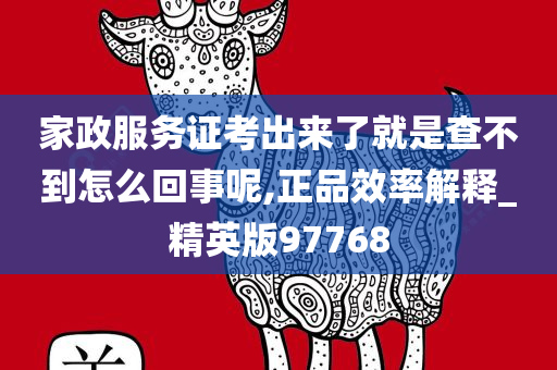 家政服务证考出来了就是查不到怎么回事呢,正品效率解释_精英版97768