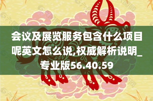 会议及展览服务包含什么项目呢英文怎么说,权威解析说明_专业版56.40.59