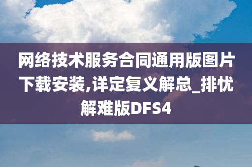 网络技术服务合同通用版图片下载安装,详定复义解总_排忧解难版DFS4