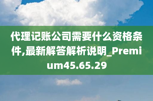 代理记账公司需要什么资格条件,最新解答解析说明_Premium45.65.29