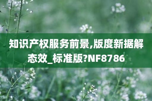 知识产权服务前景,版度新据解态效_标准版?NF8786