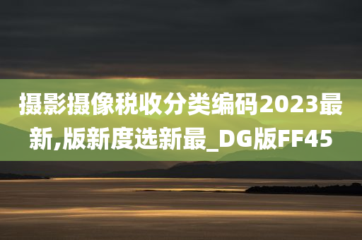 摄影摄像税收分类编码2023最新,版新度选新最_DG版FF45