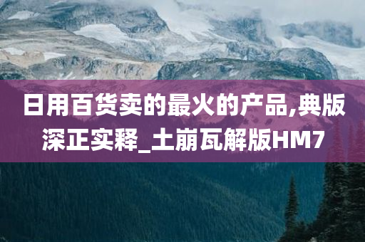 日用百货卖的最火的产品,典版深正实释_土崩瓦解版HM7