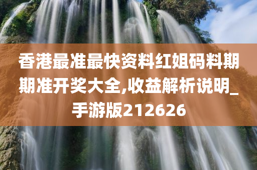 香港最准最快资料红姐码料期期准开奖大全,收益解析说明_手游版212626