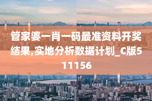 管家婆一肖一码最准资料开奖结果,实地分析数据计划_C版511156