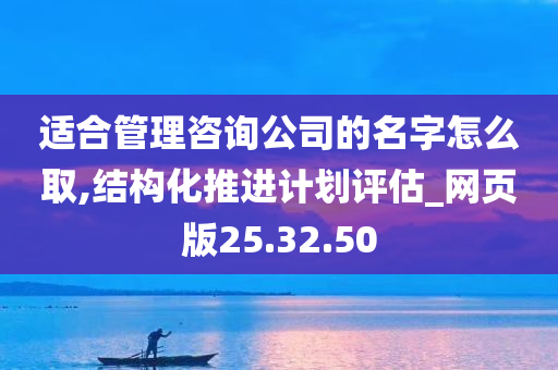 适合管理咨询公司的名字怎么取,结构化推进计划评估_网页版25.32.50