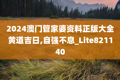 2024澳门管家婆资料正版大全黄道吉日,自强不息_Lite821140