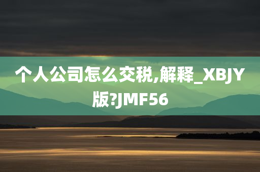 个人公司怎么交税,解释_XBJY版?JMF56