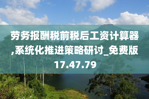 劳务报酬税前税后工资计算器,系统化推进策略研讨_免费版17.47.79