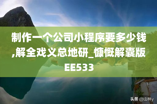 制作一个公司小程序要多少钱,解全戏义总地研_慷慨解囊版EE533