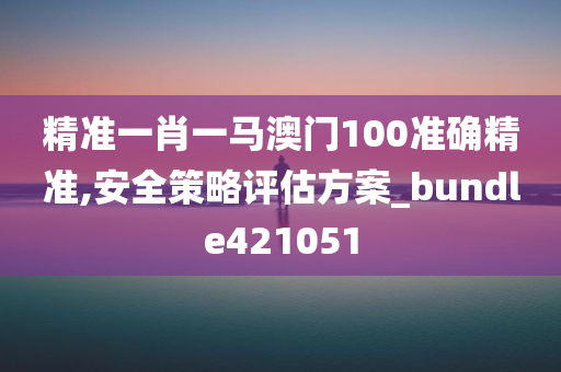 精准一肖一马澳门100准确精准,安全策略评估方案_bundle421051