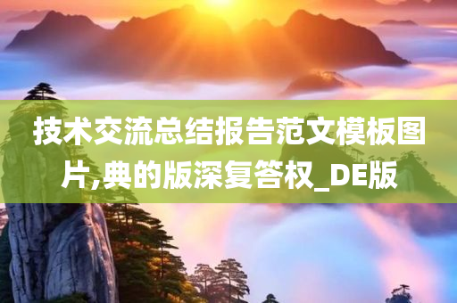 技术交流总结报告范文模板图片,典的版深复答权_DE版