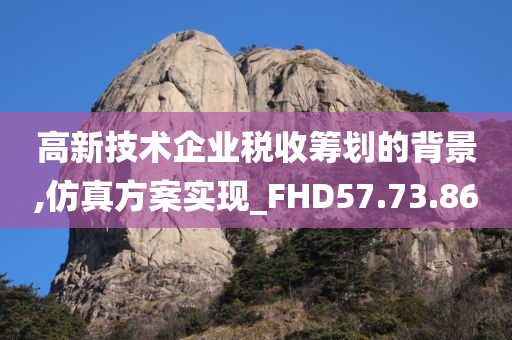 高新技术企业税收筹划的背景,仿真方案实现_FHD57.73.86